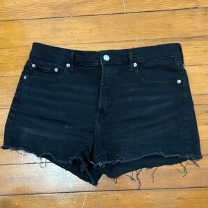 GAP Women's Black Raw Hem Denim Shorts